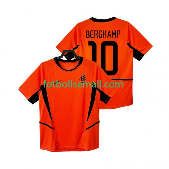 Matchtröjor Nederländerna BERGKAMP 10 Retro 2002 Kortärmad till Herr (1:a ställ)