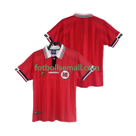 Matchtröjor Norge Retro 1998 Kortärmad till Herr (1:a ställ)