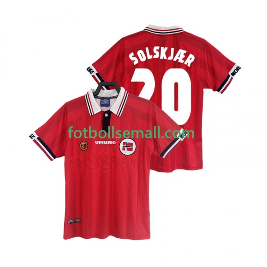 Matchtröjor Norge Retro SOLSKJAER 20 1998 Kortärmad till Herr (1:a ställ)