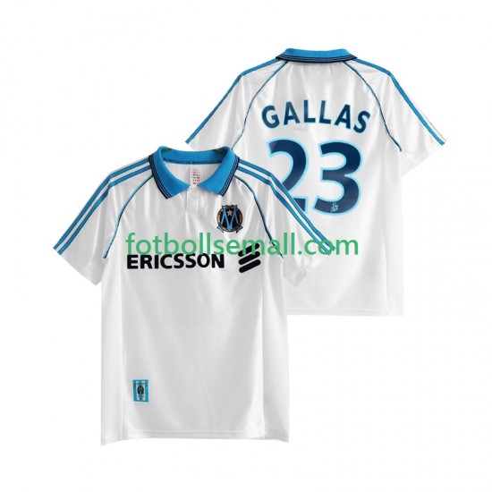 Matchtröjor Olympique de Marseille Gallas 23 Retro 1998 1999 Kortärmad till Herr (1:a ställ)