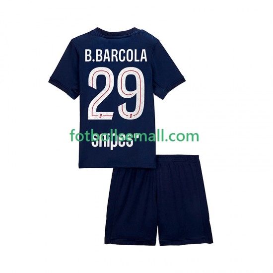 Matchtröjor Paris Saint-Germain Bradley Barcola 29 2025-2026 Kortärmad till Barn (1:a ställ)