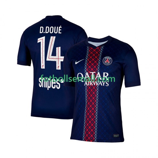 Matchtröjor Paris Saint-Germain Desire Doue 14 2025-2026 Kortärmad till Herr (1:a ställ)