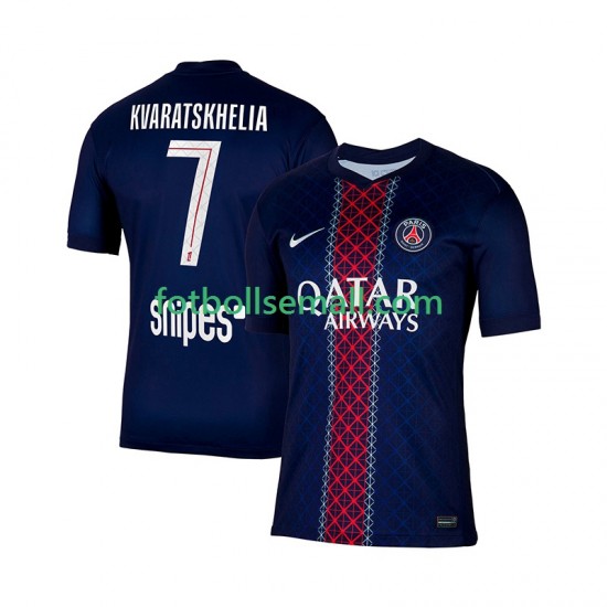 Matchtröjor Paris Saint-Germain Khvicha Kvaratskhelia 7 2025-2026 Kortärmad till Herr (1:a ställ)