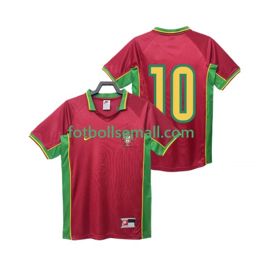 Matchtröjor Portugal 10 Retro 1998 Kortärmad till Herr (1:a ställ)