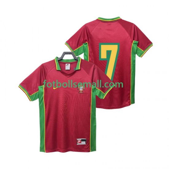 Matchtröjor Portugal 7 Retro 1998 Kortärmad till Herr (1:a ställ)