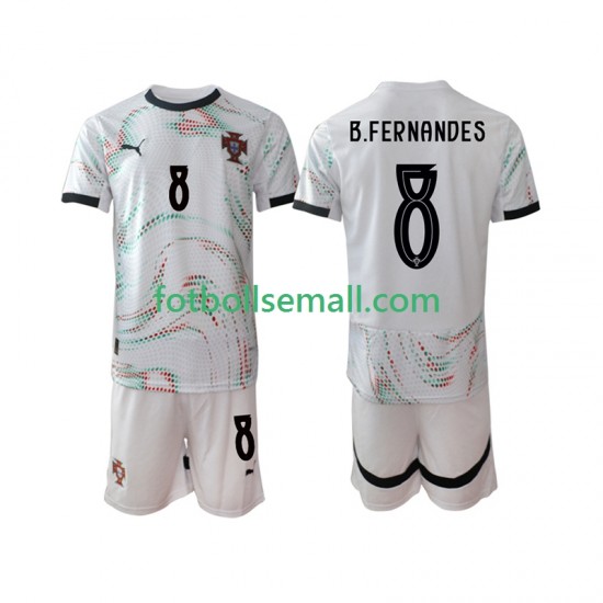 Matchtröjor Portugal Bruno Fernandes 8 2025-2026 Kortärmad till Barn (2:a ställ)