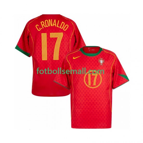 Matchtröjor Portugal Cristiano Ronaldo 17 Retro 2004 Kortärmad till Herr (1:a ställ)