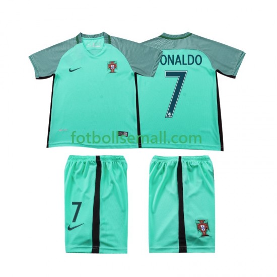 Matchtröjor Portugal Cristiano Ronaldo 7 Retro 2016 Kortärmad till Barn (2:a ställ)