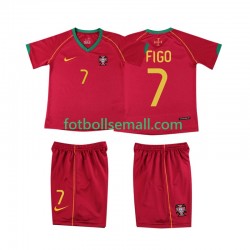 Matchtröjor Portugal FIGO 7 Retro 2006 Kortärmad till Barn (1:a ställ)