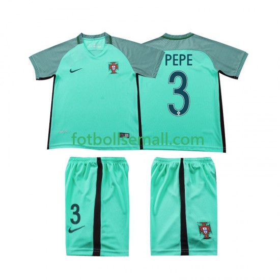 Matchtröjor Portugal PEPE 3 Retro 2016 Kortärmad till Barn (2:a ställ)