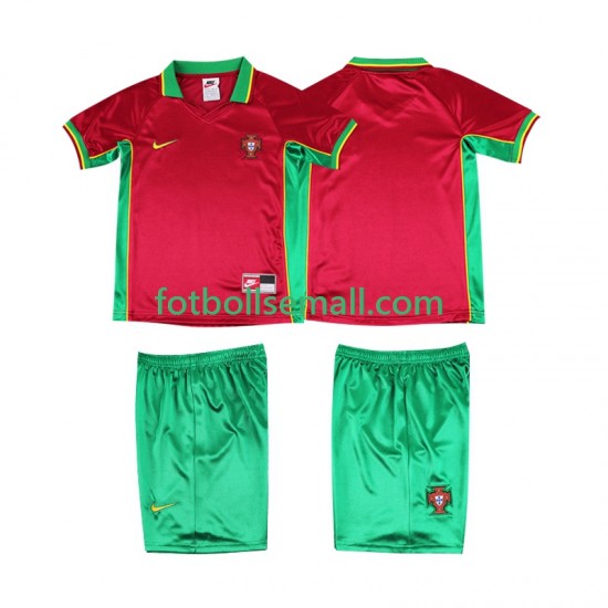 Matchtröjor Portugal Retro 1998 Kortärmad till Barn (1:a ställ)