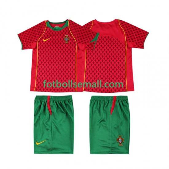 Matchtröjor Portugal Retro 2004 Kortärmad till Barn (1:a ställ)