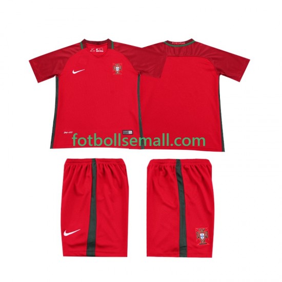 Matchtröjor Portugal Retro 2016 Kortärmad till Barn (1:a ställ)