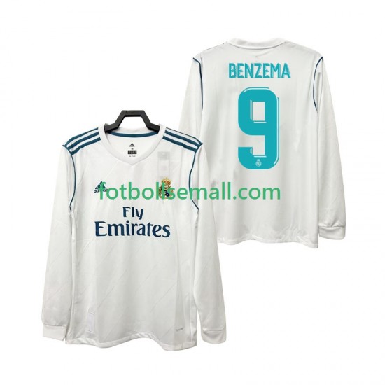 Matchtröjor Real Madrid BENZEMA 9 Retro 2017 2018 Långärmad till Herr (1:a ställ)