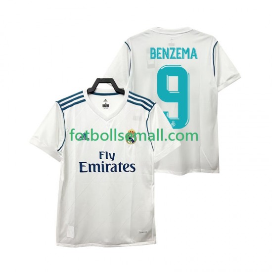 Matchtröjor Real Madrid BENZEMA 9 Retro 2017 2018 Kortärmad till Herr (1:a ställ)