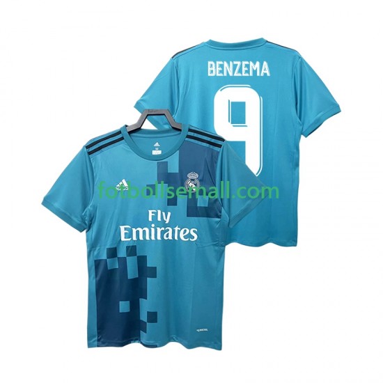 Matchtröjor Real Madrid BENZEMA 9 Retro 2017 2018 Kortärmad till Herr (3:e ställ)