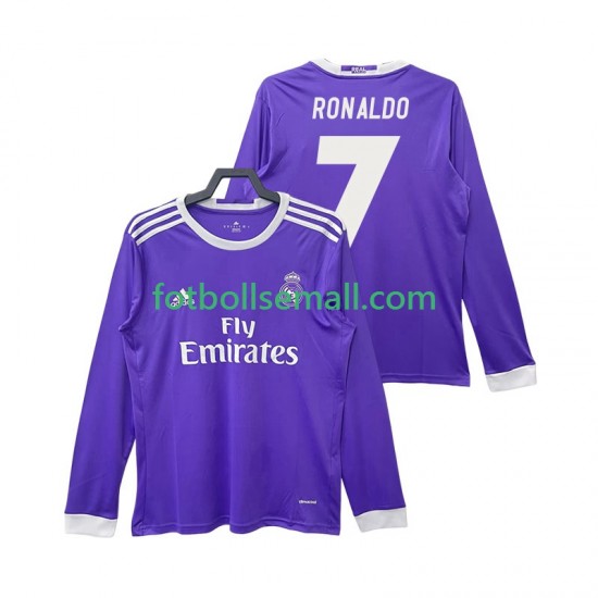 Matchtröjor Real Madrid Cristiano Ronaldo 7 Retro 2016 2017 Långärmad till Herr (2:a ställ)