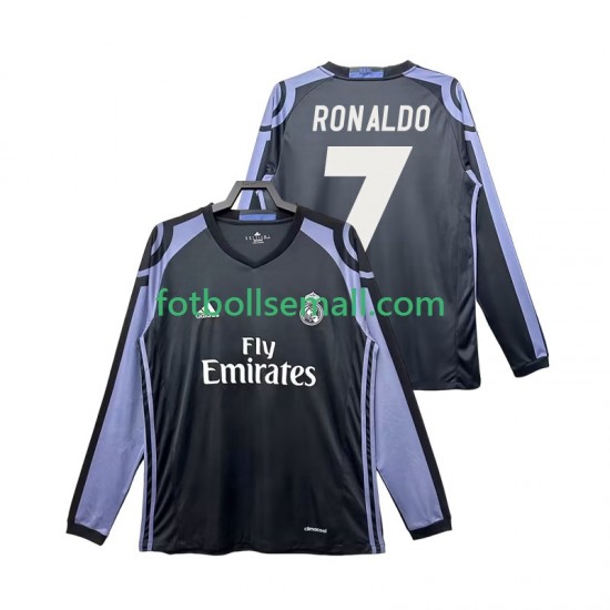 Matchtröjor Real Madrid Cristiano Ronaldo 7 Retro 2016 2017 Långärmad till Herr (3:e ställ)