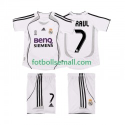 Matchtröjor Real Madrid RAUL 7 Retro 2006 2007 Kortärmad till Barn (1:a ställ)