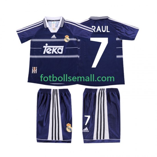 Matchtröjor Real Madrid RAUL 7 Retro 1998 1999 Kortärmad till Barn (2:a ställ)