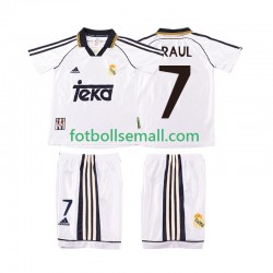 Matchtröjor Real Madrid RAUL 7 Retro 1998 2000 Kortärmad till Barn (1:a ställ)