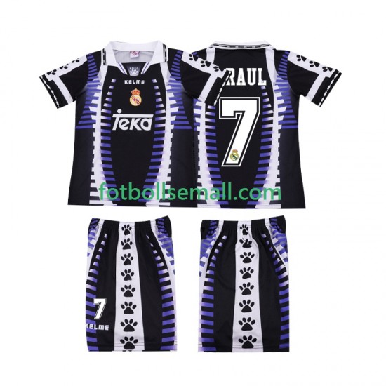 Matchtröjor Real Madrid RAUL 7 Retro 1997 1998 Kortärmad till Barn (3:e ställ)
