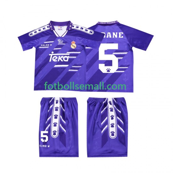Matchtröjor Real Madrid ZIDANE 5 Retro 1994 1996 Kortärmad till Barn (2:a ställ)