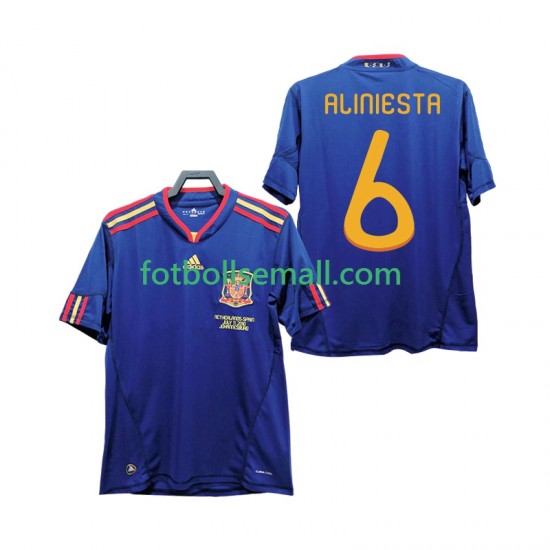 Matchtröjor Spanien Andres Iniesta 6 Retro 2010 Kortärmad till Herr (2:a ställ)