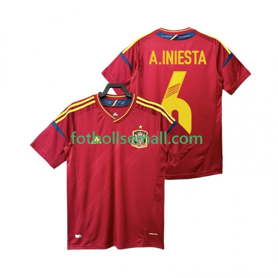 Matchtröjor Spanien Andres Iniesta 6 Retro 2012 Kortärmad till Herr (1:a ställ)