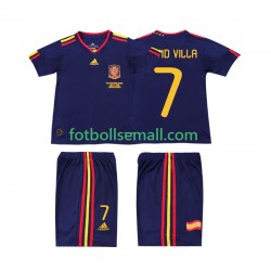 Matchtröjor Spanien DAVID VILLA 7 Retro 2010 Kortärmad till Barn (2:a ställ)