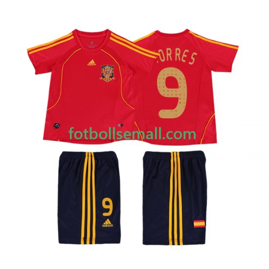 Matchtröjor Spanien TORRES 9 Retro 2008 Kortärmad till Barn (1:a ställ)