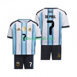 Matchtröjor Argentina Rodrigo De Paul 7 World Cup 2026 Kortärmad till Barn (1:a ställ)