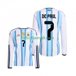 Matchtröjor Argentina Rodrigo De Paul 7 World Cup 2026 Långärmad till Herr (1:a ställ)