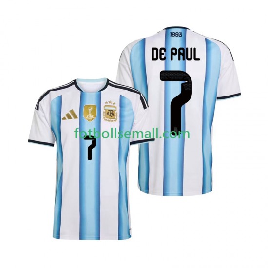 Matchtröjor Argentina Rodrigo De Paul 7 World Cup 2026 Kortärmad till Herr (1:a ställ)
