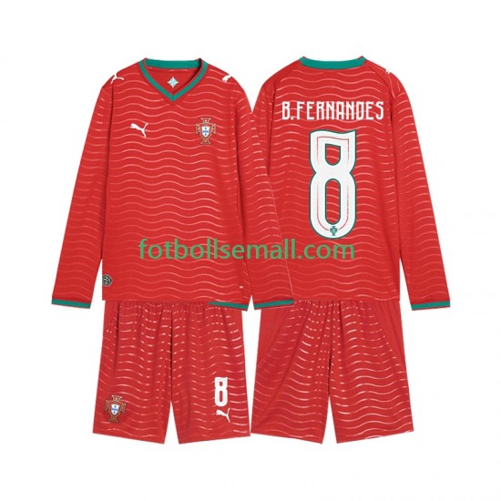 Matchtröjor Portugal Bruno Fernandes 8 World Cup 2026 Långärmad till Barn (1:a ställ)