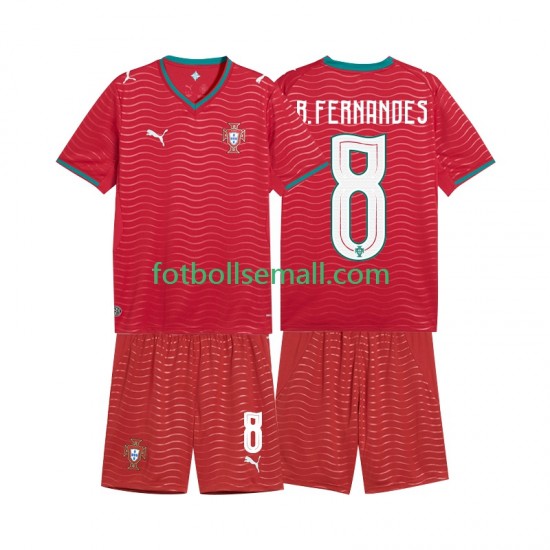 Matchtröjor Portugal Bruno Fernandes 8 World Cup 2026 Kortärmad till Barn (1:a ställ)