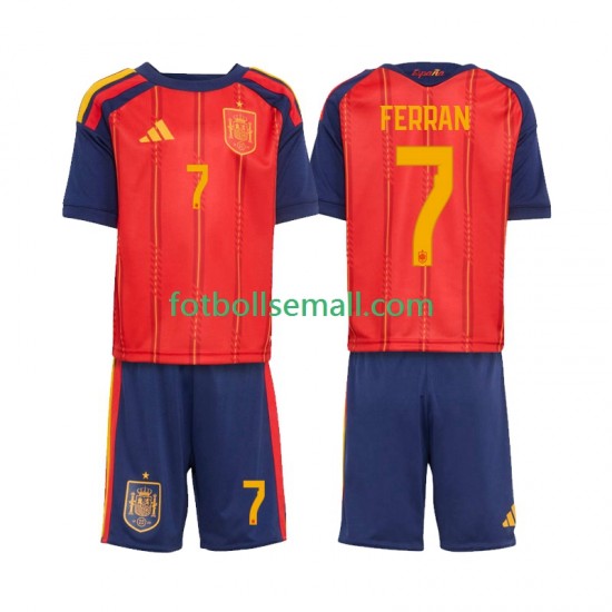 Matchtröjor Spanien Ferran Torres 7 World Cup 2026 Kortärmad till Barn (1:a ställ)
