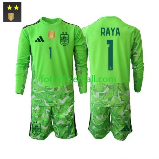 Matchtröjor Spanien Målvaktströja David Raya 1 2026-2027 Långärmad till Barn (3:e ställ)