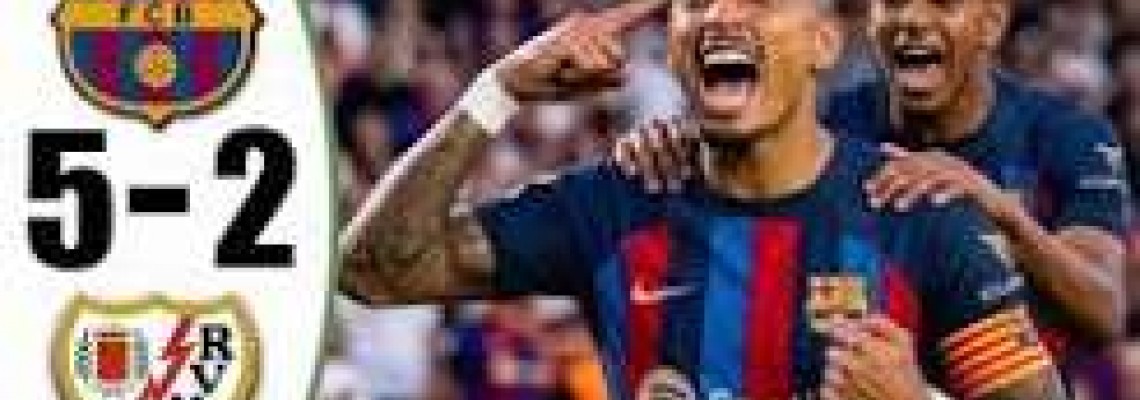Barcelona 5-2 Rayo Vallecano, förlänger sin vinstsvit till tre matcher och leder ligan