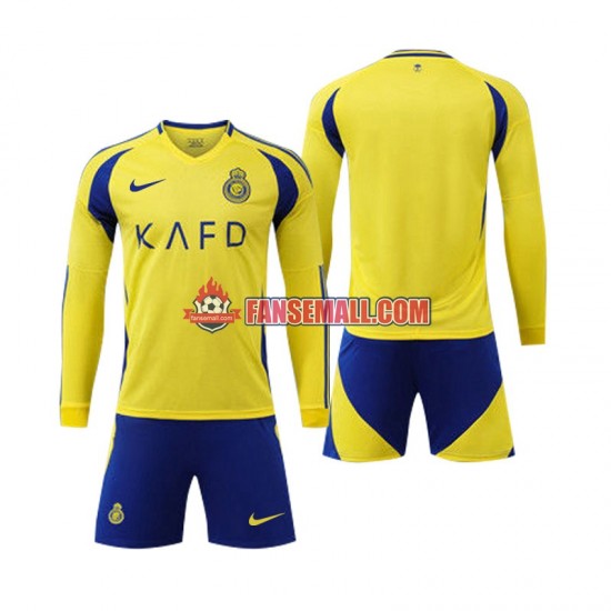 Matchtröjor Al-Nassr 2024-2025 Långärmad till Barn (1:a ställ)