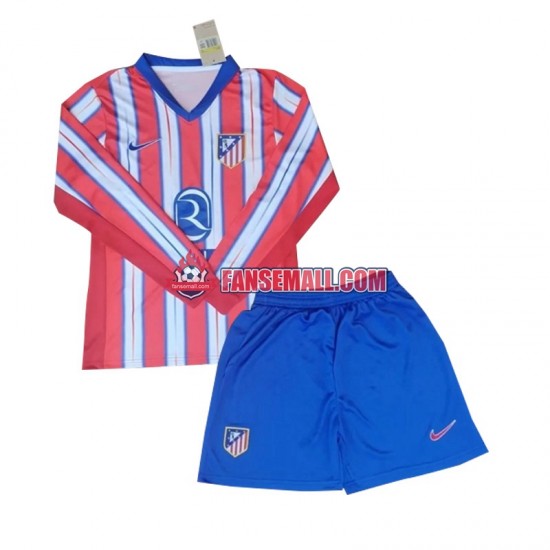 Matchtröjor Atlético Madrid 2024-2025 Långärmad till Barn (1:a ställ)