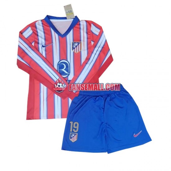 Matchtröjor Atlético Madrid Julian Alvarez 19 2024-2025 Långärmad till Barn (1:a ställ)