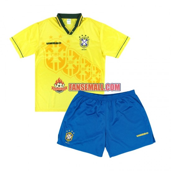 Matchtröjor Brasilien Retro 1994 Kortärmad till Barn (1:a ställ)