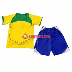 Matchtröjor Brasilien Retro 2004 Kortärmad till Barn (1:a ställ)