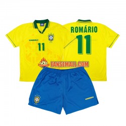 Matchtröjor Brasilien Romario 11 Retro 1994 Kortärmad till Barn (1:a ställ)
