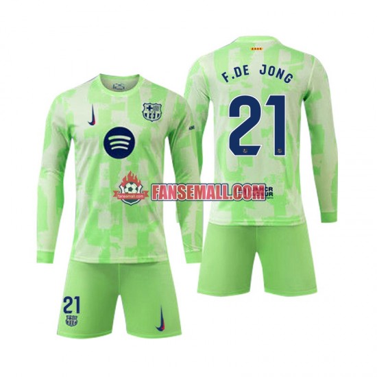 Matchtröjor FC Barcelona F DE JONG 21 2024-2025 Långärmad till Barn (3:e ställ)