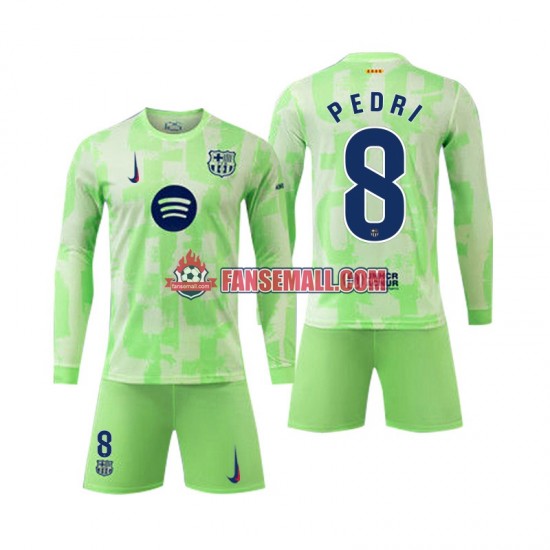 Matchtröjor FC Barcelona Pedri 8 2024-2025 Långärmad till Barn (3:e ställ)