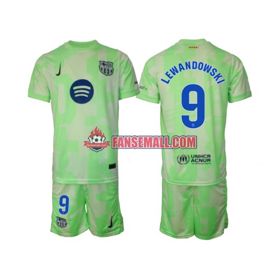 Matchtröjor FC Barcelona Robert Lewandowski 9 2024-2025 Kortärmad till Barn (3:e ställ)