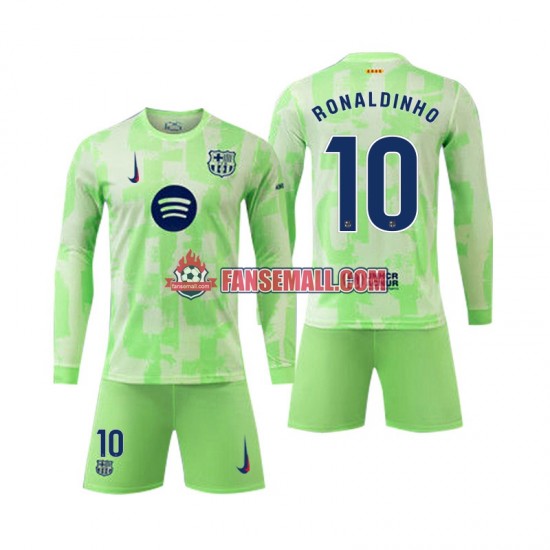 Matchtröjor FC Barcelona Ronaldinho 10 2024-2025 Långärmad till Barn (3:e ställ)