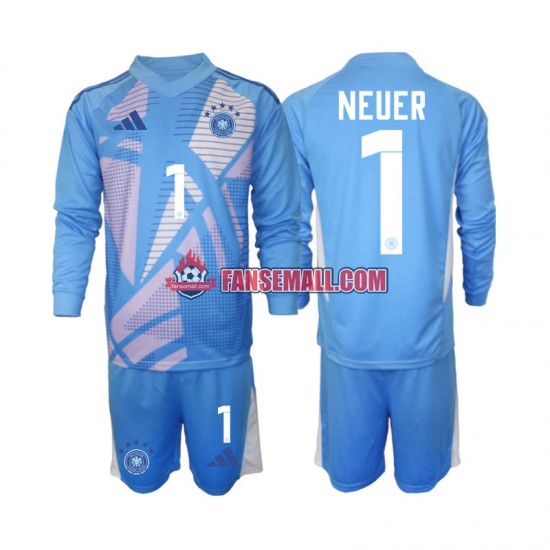 Matchtröjor Tyskland Målvaktströja Manuel Neuer 1 2024-2025 Långärmad till Barn (4:e ställ)
